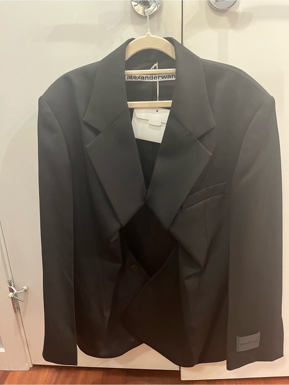 Brand New Alexander Wang Black Double-Breasted Tailored Blazer